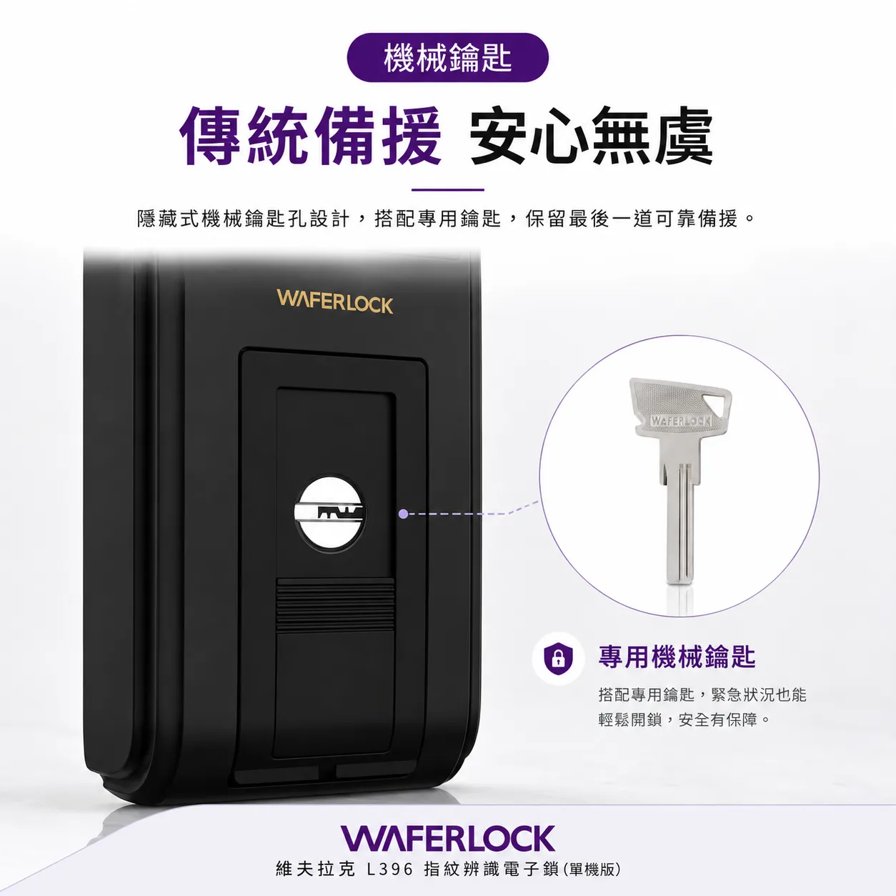 【WAFERLOCK維夫拉克】 L396 指紋辨識電子鎖單機版（含標準安裝） 圖片 4